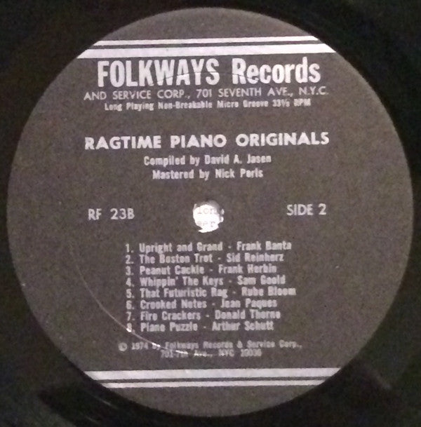 Various : Ragtime Piano Originals (LP, Comp)