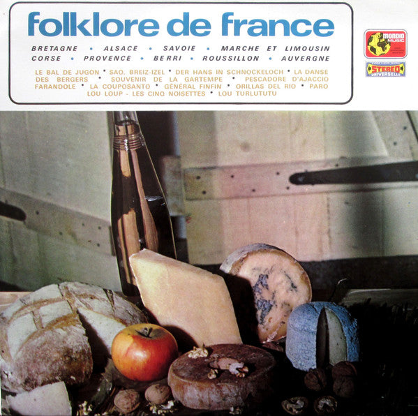 Various : Folklore De France (Bretagne. Alsace. Savoie. Marche Et Limousin. Corse. Provence. Berri. Roussillon. Auvergne) (LP, Comp)