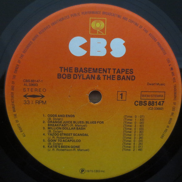 Bob Dylan & The Band : The Basement Tapes (2xLP, Album, Aut)