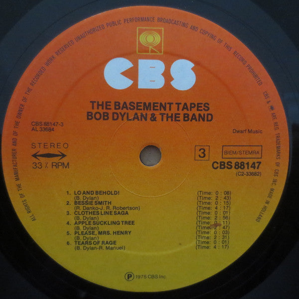 Bob Dylan & The Band : The Basement Tapes (2xLP, Album, Aut)