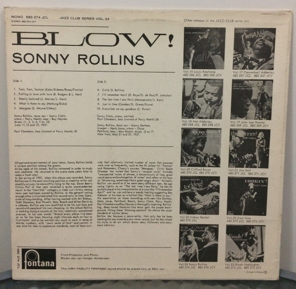 Sonny Rollins : Blow! (LP, Comp, Mono)
