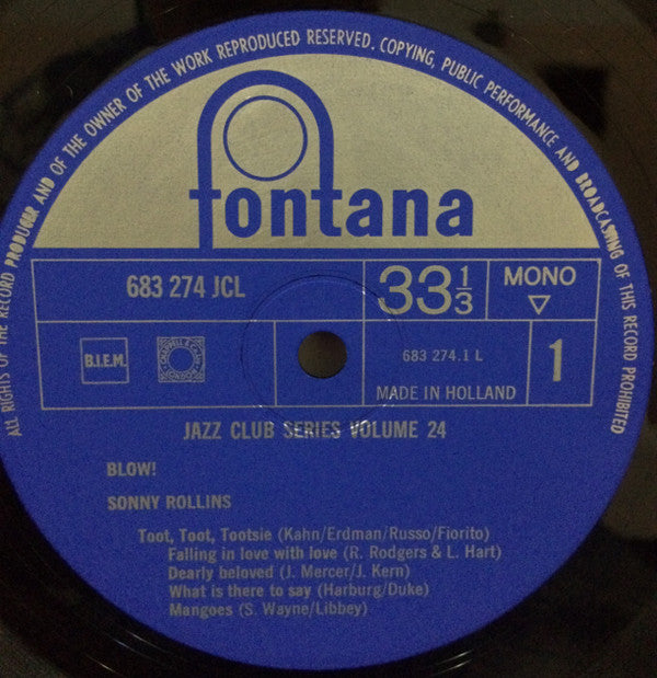 Sonny Rollins : Blow! (LP, Comp, Mono)
