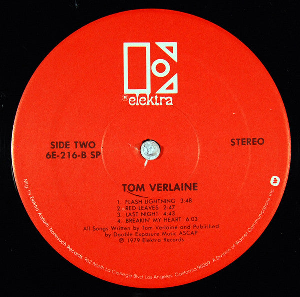 Tom Verlaine : Tom Verlaine (LP, Album, Spe)