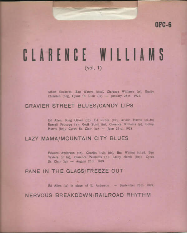 Clarence Williams : Clarence Williams (Vol. 1) (10", Comp)